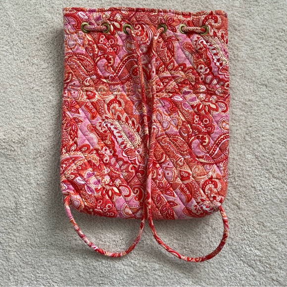 Vera Bradley Orange Sherbet String Backpack - Picture 4 of 8